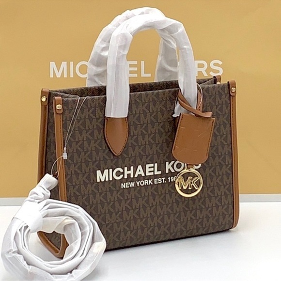 Michael Kors Mirella Small Shopper Top Zip Crossbody Bag Brown Logo MK
NWT - Picture 1 of 16